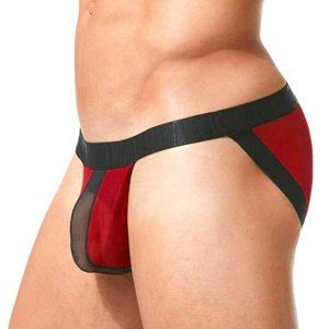 Gregg Homme Temptation See Through Italian Mesh Brief, Red - 152103